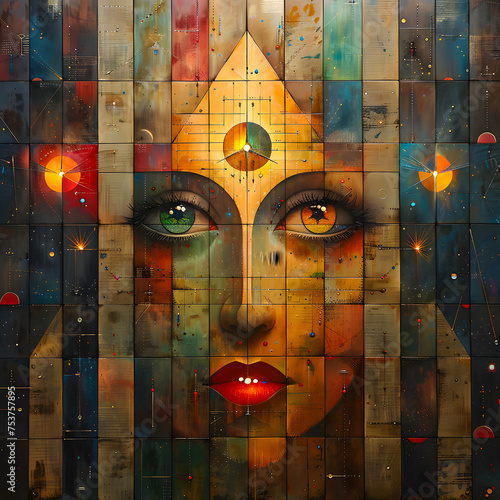 spiritual symbols. illuminate abstract
