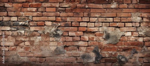 Damaged Brick Wall Background Texture