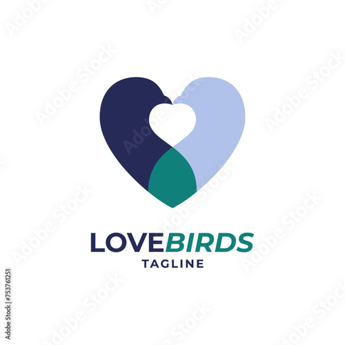 Love Bird Dating Concept Logo Design Vector