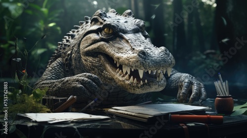 A crocodile who writes poems and creates his own poetry anthology
