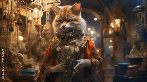 A fox who owns her own antique store in the ancient city