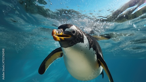 A penguin hosting his own underwater carnival