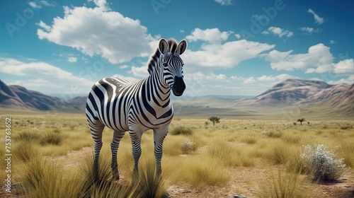 A zebra creating his own comic book about adventures in the steppe