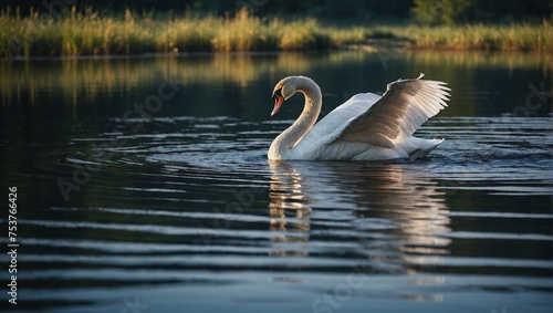 swan on the water