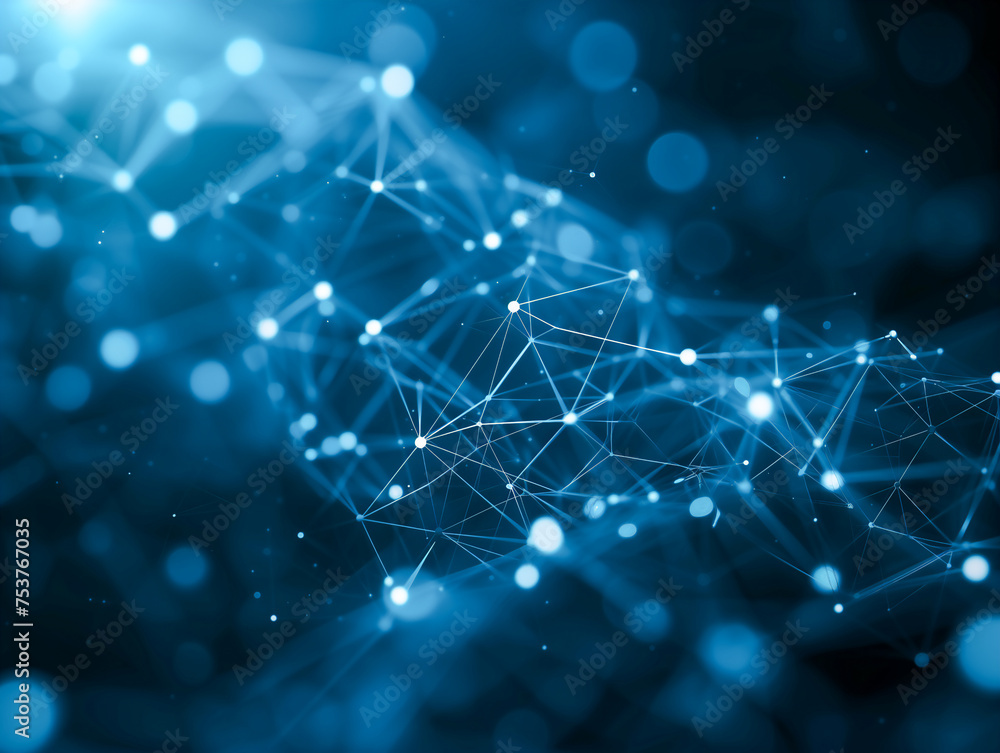 A blue background with a lot of dots and lines A blue background with a lot of dots and lines