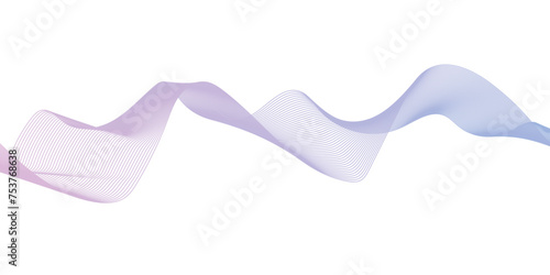 Abstract wavy lines flowing curve gradient color on transparent background. Abstract white background colorful lines. modern wavy stripes on white background isolated.