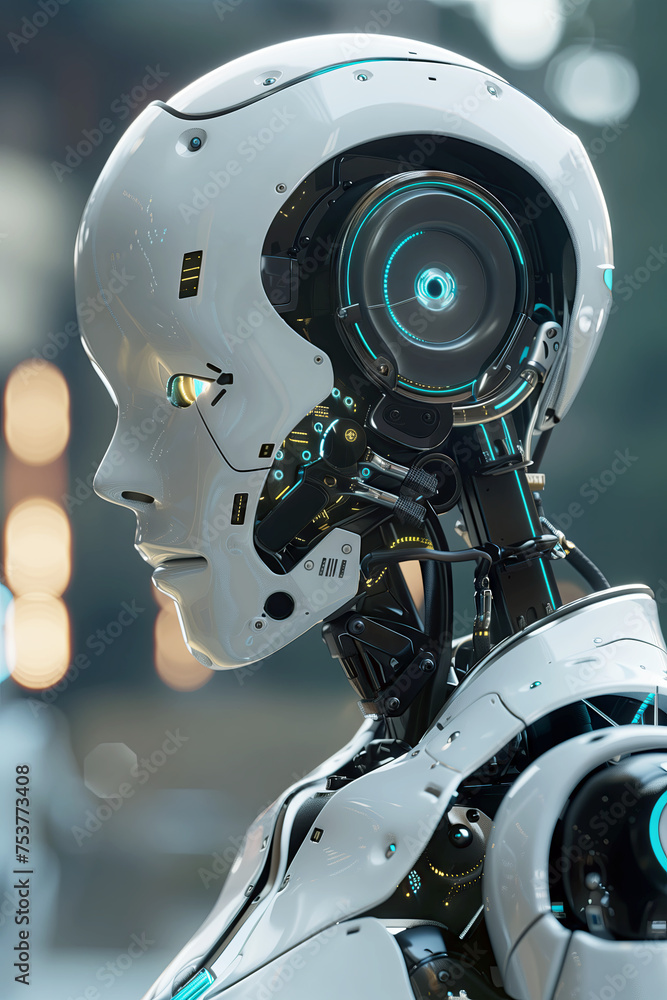 Fototapeta premium AI robot cyber security protection / surveillance