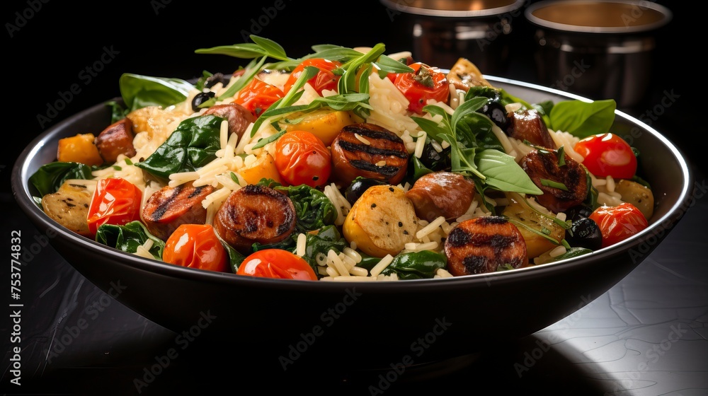 A traditional indian pulao bowl with vegetables and spices A traditional indian pulao bowl with vegetables and spices