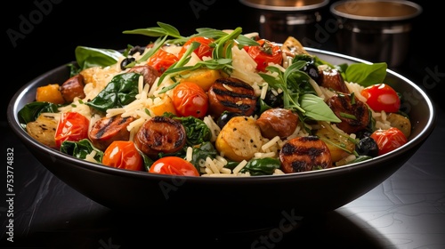 A traditional indian pulao bowl with vegetables and spices