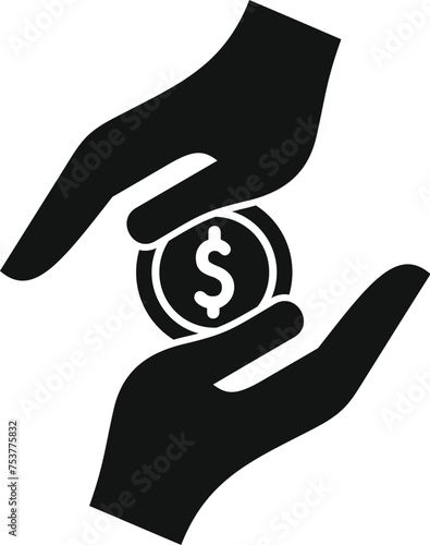 Donate money support icon simple vector. Fundraising home hope. Resource payment