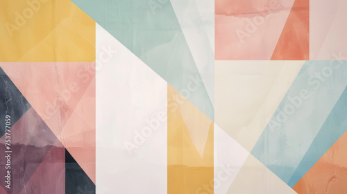 Chic geometric pattern in pastel colors with clean lines and minimalist design elements, modern abstract background