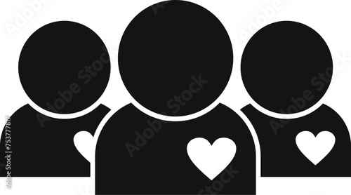 Solitary people support icon simple vector. Care charitable gift. Home financial investment