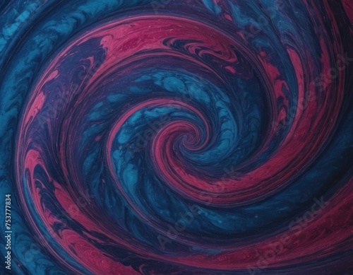 Abstract swirl pattern with blue and pink marbled texture, suitable for backgrounds or wallpaper designs.