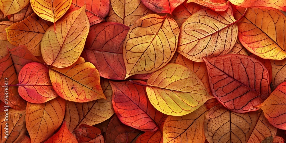 A close up of orange leaves with a lot of detail