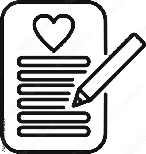 Donate help support icon outline vector. Paper document love. Social sponsor financial