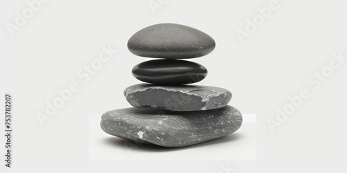 A stack of rocks with one of them being black