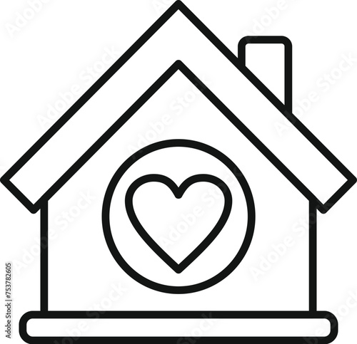 Share home care love icon outline vector. Give love support. Payment project