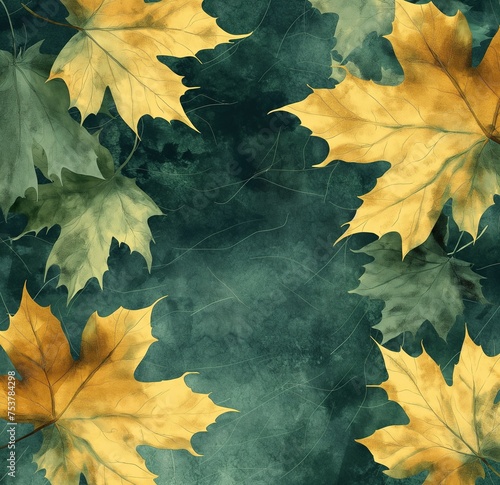 Autumn leaves overlay in watercolor tones, perfect for seasonal graphic design and creative projects