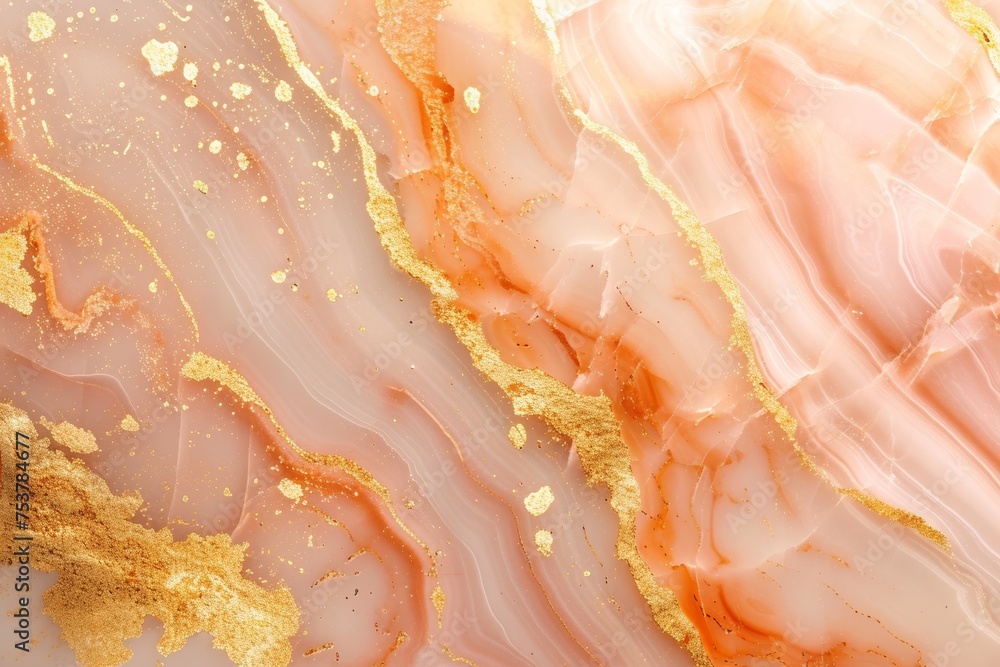 Elegant peach marble with gold streaks, ideal for refined backgrounds.