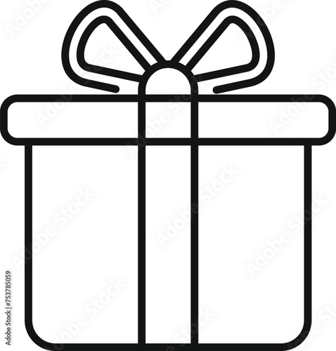 Donation gift box icon outline vector. Investment support aid. Payment project