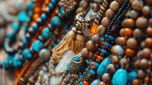 Colorful Assortment of Beads and Jewelry Accessories