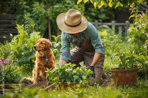 Grüner Daumen: Mann bei der Gartenarbeit, Eigenanbau von Gemüse und Obst