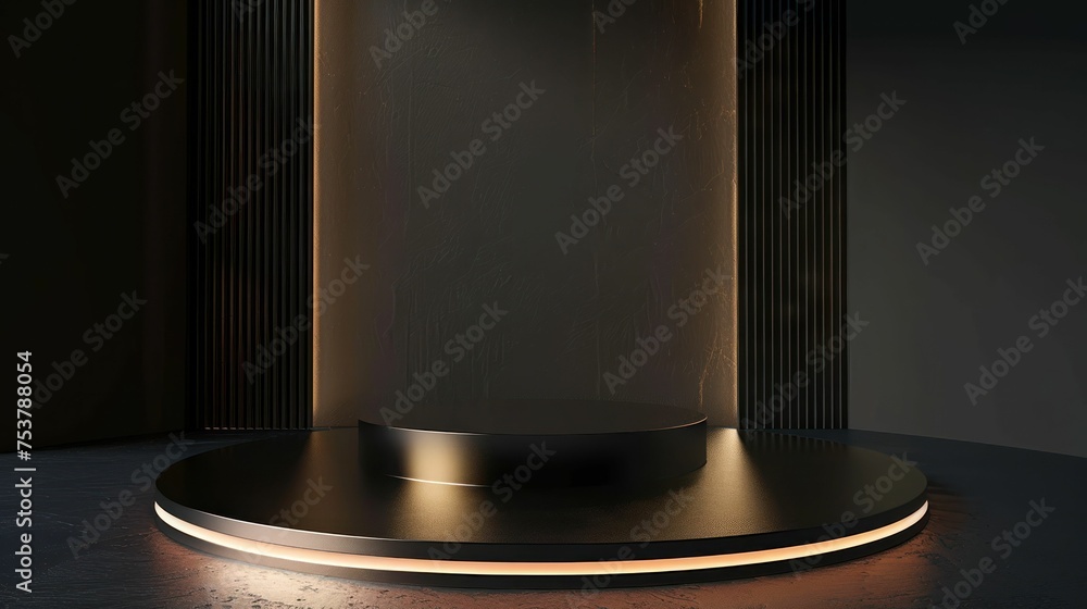 Luxurious Abstract Product Display with Elegant Circular Pedestal