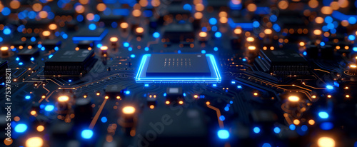 Electric Blue Circuit: Cutting-Edge Photorealistic Rendering with Generative AI Technology © Fernando Cortés