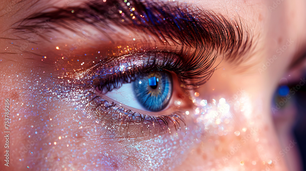 Enhance Your Look with Lush Lashes and Dazzling Colors, Focus on Eyes Created with Generative AI Technology Enhance Your Look with Lush Lashes and Dazzling Colors, Focus on Eyes Created with Generative AI Technology