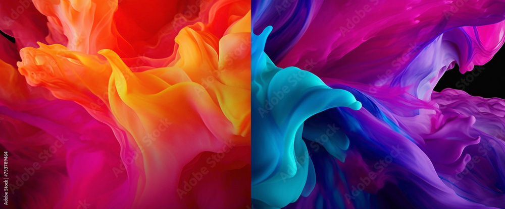 Vivid gradient of colors merging seamlessly, forming a captivating visual feast captured in stunning HD quality.