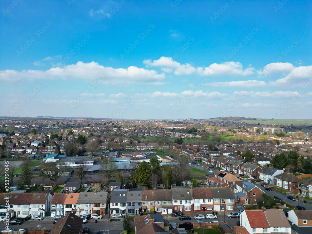 Aerial Residential Homes of Luton City