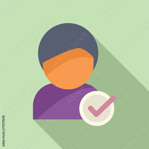 Approved person registration icon flat vector. Number form data. Business digital bank