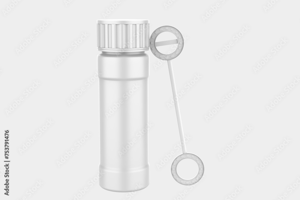 Matte Soap Bubbles Bottle Mockup Isolated On White Background. 3d illustration Matte Soap Bubbles Bottle Mockup Isolated On White Background. 3d illustration