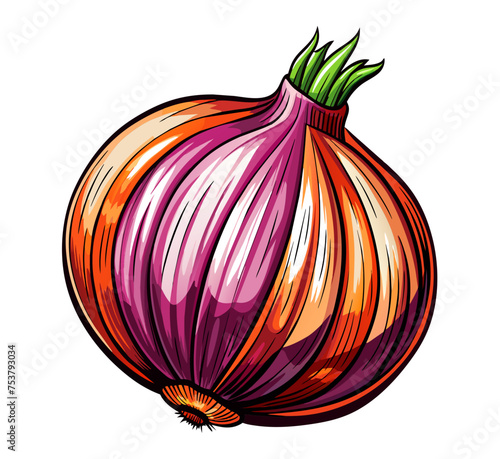 onion isolated on white