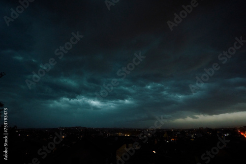 Panorama of storm clouds  photo