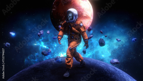 Skull Astronaut Space Walker 06