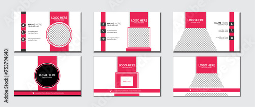 Standard set business card design, double sided business card bundle, professional clean business card template