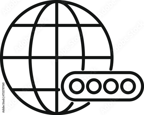 Global online registration icon outline vector. Sign login user. New form guide