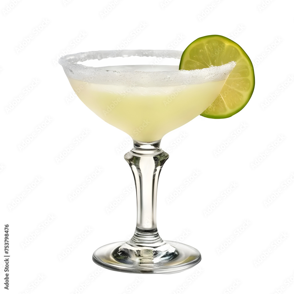 An Isolated Agave Margarita Cocktail Drink, Transparent Background, PNG