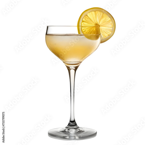 An Isolated Champagne Cocktail (Classic) Cocktail Drink, Transparent Background, PNG