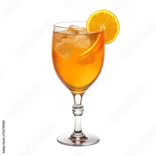 An Isolated Champagne Punch Cocktail Drink, Transparent Background, PNG
