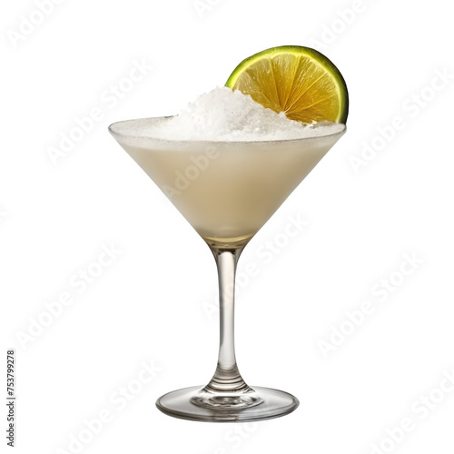 An Isolated Coconut Martini Cocktail Drink, Transparent Background, PNG