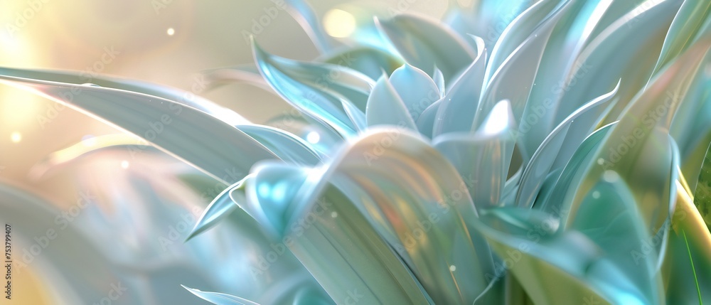 Fototapeta premium Fluid Elegance: Yucca's fluid foliage exudes an effortless elegance, its glossy leaves a sight to behold.