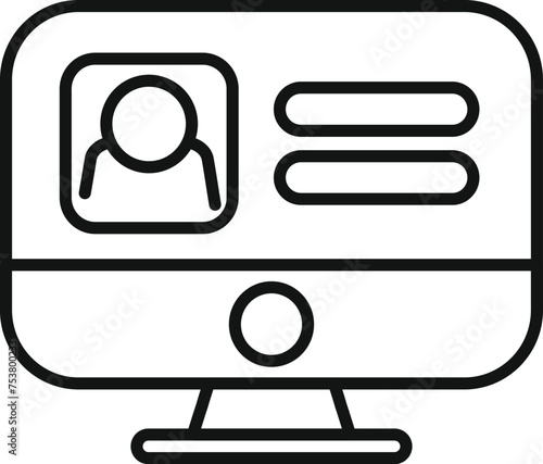 New device login icon outline vector. Data number form. Computer factor vote