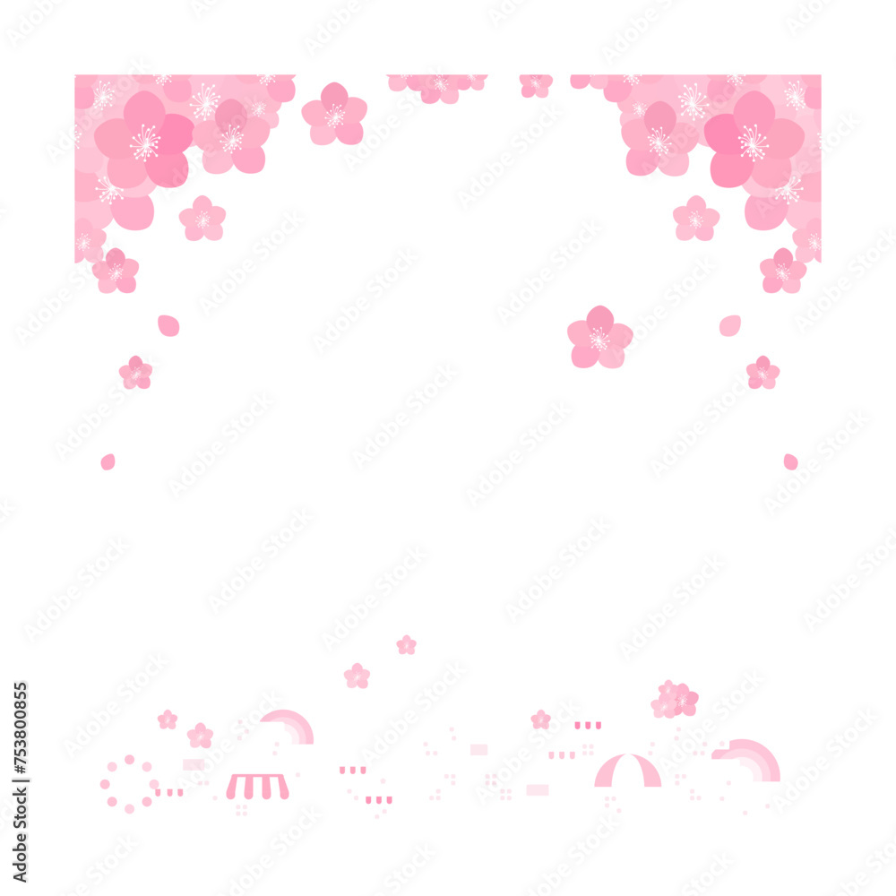 Vector frame of cherry blossoms.
