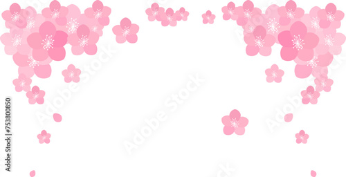 Vector frame of cherry blossoms. 