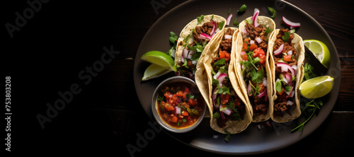 Plate of Beef Tacos with Sp...