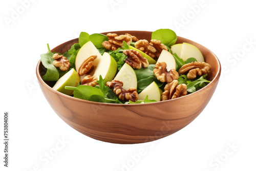 Bowl of Salad with Apples a...