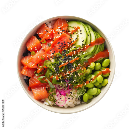 Bowl of Poke Isolated on a ...