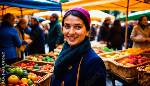 photo of senior seller in Antique market at Europe  generative AI